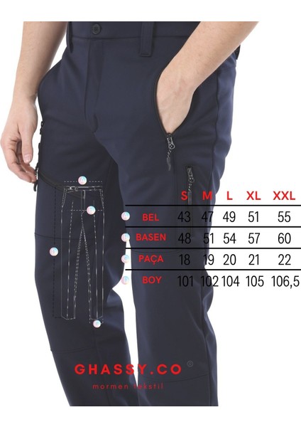 Ghassy Co.erkek Tactical Outdoor Su Geçirmez Lacivert Softshell Pantolon
