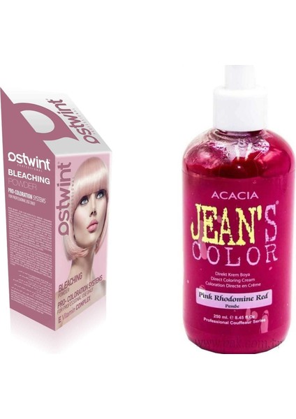 JEAN'S COLOR  Saç Boyası Pembe + Ostwint Saç Açıcı