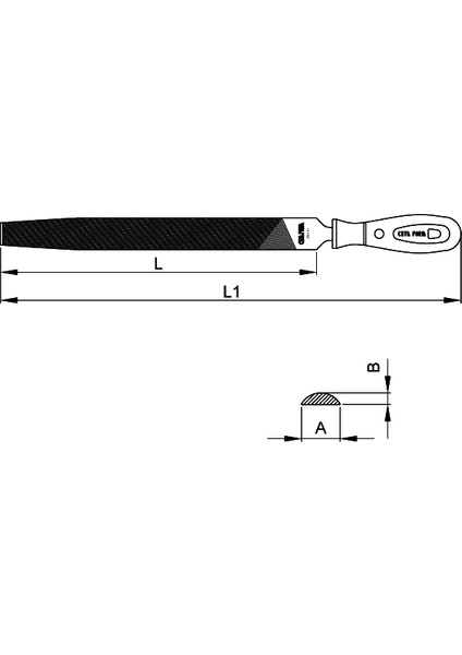 Ceta Form J56-H Serisi Yarım Yuvarlak Eğeler (Ergonomik Saplı)