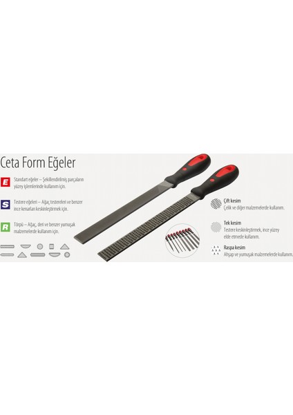 J58-H Serisi Kare Eğeler (Ergonomik Saplı)