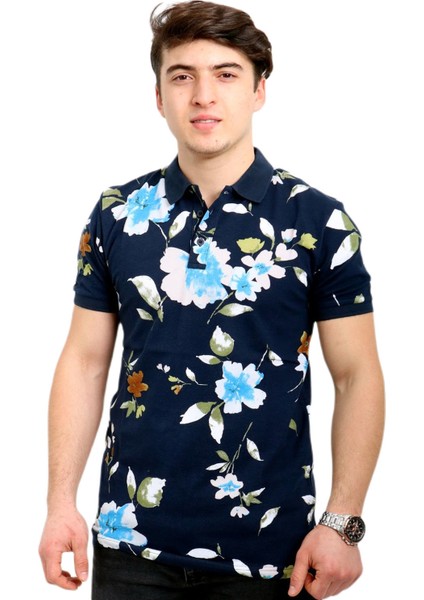 Polo T-Shirt Erkek Lacivert/beyaz/mavi 1912085-410 Nvy