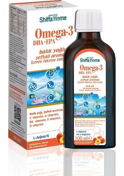 Omega 3 Dha Epa Balık Yağı Şeftali Aromalı 100 ml