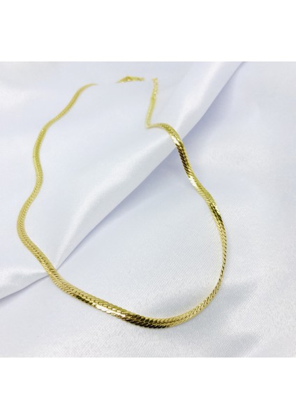 Gold Kobra Model Zincir Gümüş Kolye