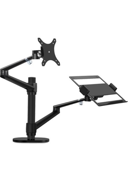 STD7090B 13"-27" Ergonomik NoteBook Stand ve Vesa Monitör Tutucu Kol-Siyah