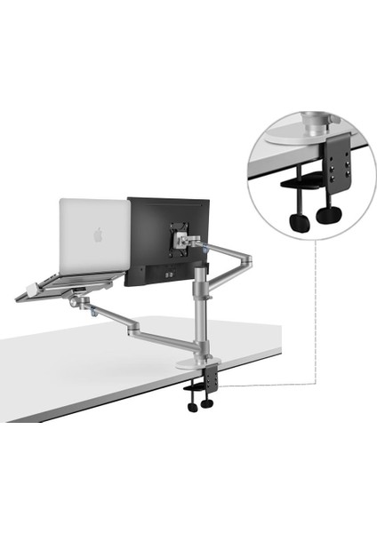 STD7090B 13"-27" Ergonomik NoteBook Stand ve Vesa Monitör Tutucu Kol-Siyah