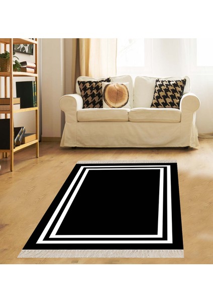Geometrik Desenli Dijital Baskı Yıkanabilir Kaymaz Taban Düz Model Salon Halısı ve Yolluk