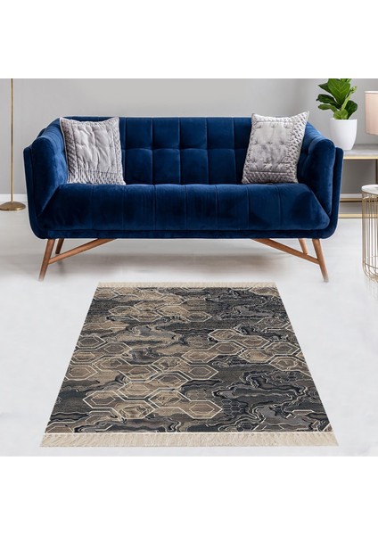Bal Peteği Desenli Renk Geçişli Dijital Baskı Yıkanabilir Modern Salon Halı ve Yolluk