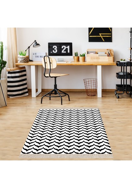 Geometrik Desenli Dijital Baskı Yıkanabilir Kaymaz Taban Modern Desen Salon Halı