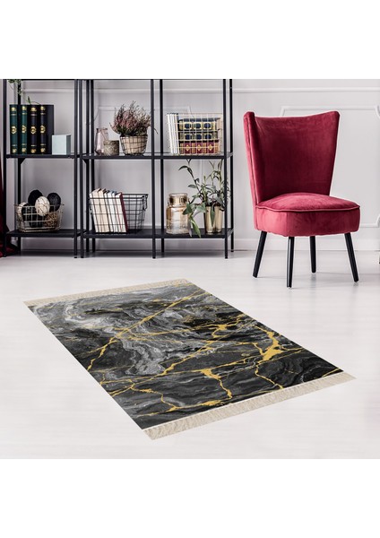 Mermer Desenli Desenli Dijital Baskı Yıkanabilir Kaymaz Taban Salon Halı ve Yolluk