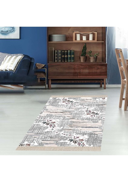 Çiçek Desenli Modern Dijital Baskı Yıkanabilir Kaymaz Taban Salon Halı ve Yolluk