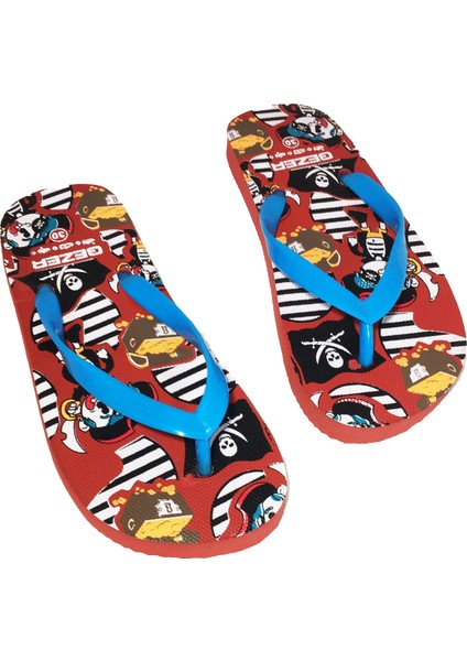 11313 Desenli Sahil Plaj Parmak Arası Çocuk Terlik