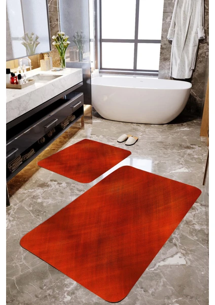 Mekta Home Kırmızı 2'li Banyo Paspas Takımı MKTPP-2021 60 x 100 cm 50 x 60 cm