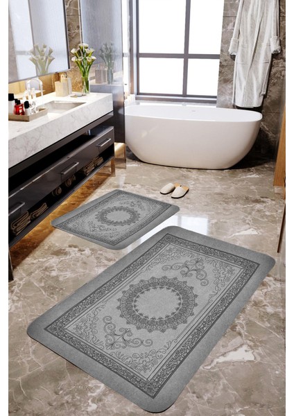 Gri 2'li Banyo Paspas Takımı MKTPP-2032 60 x 100 cm 50 x 60 cm