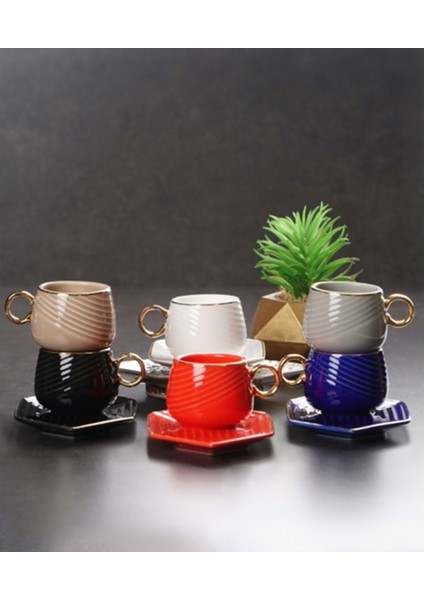 Porselen 6'lı Kahve Fincan Takımı 90 ml. KAI011250
