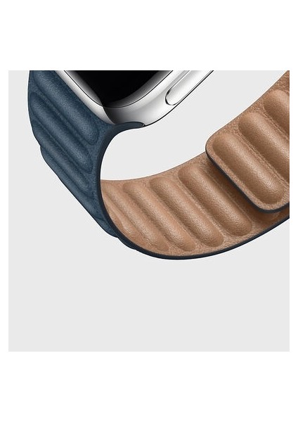 Apple Watch Uyumlu 6 40 mm Kordon Deri Mıknatıslı Gizli Mıknatıslı Kahverengi modelleri
