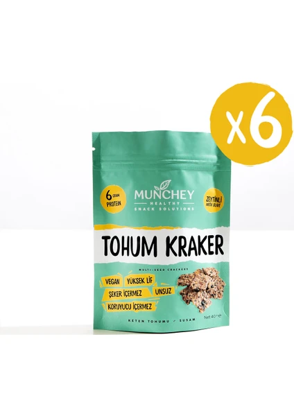 6'lı Zeytinli Tohum Kraker 240 gr