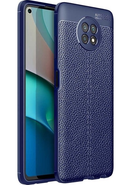 Xiaomi Redmi Note 9 Pro 5g Kılıf Niss Silikon Deri Görünümlü+Nano Glass+Kalem Lacivert