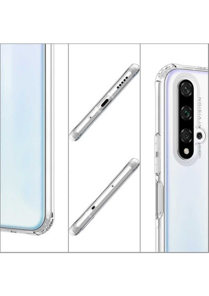 Huawei Honor 20 Kılıf Antishock Sert Kapak+Nano Glass+Kalem Şeffaf fiyatları