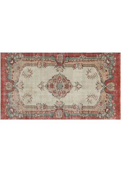 El Dokuma Yün Türk Vintage Halı F1005 ÖLÇÜ;154X272