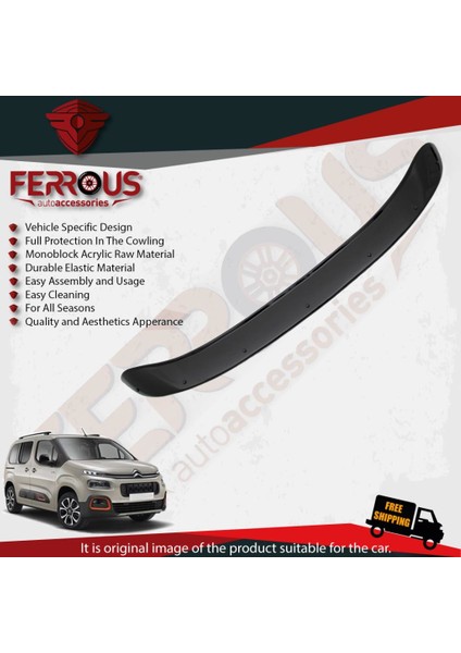 Citroen Berlingo Ön Kaput Koruyucu Rüzgarlık 2019 ve Üstü fiyatları