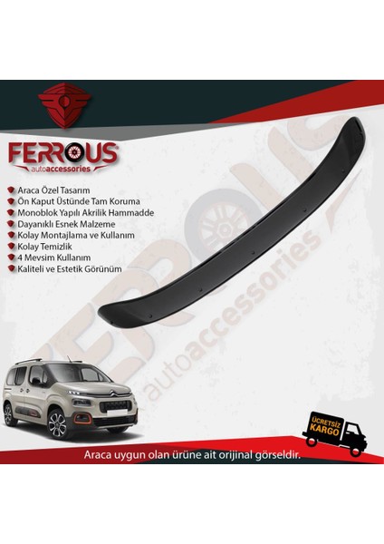 Citroen Berlingo Ön Kaput Koruyucu Rüzgarlık 2019 ve Üstü modelleri