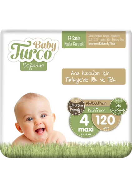 Baby Turco Doğadan 4 Numara Maxi 120'LI