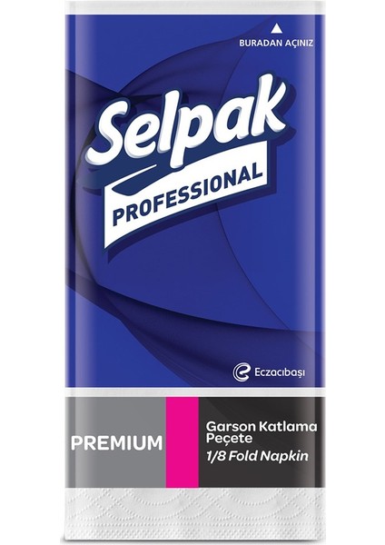 Selpak Professional Premium Garson Katlama Peçete 40x40 cm Beyaz 50'li (9681103)