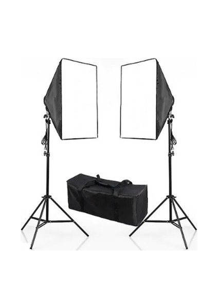 Video ve Fotoğraf 2li Softbox Seti Sürekli Işık 50X70