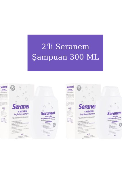 Nemlendirici Keratin 4 Mevsim Saç Bakım Şampuanı 300 ml x 2