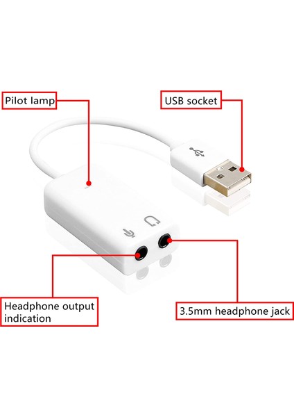 MX-2165 USB Ses Kartı 7.1 Channel USB Sound Adapter Kablolu Tip