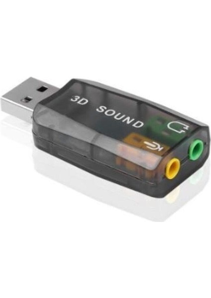 Molıx Harici Ses Kartı 3D Sound 5.1 USB Mikrofon Adaptörü 3.5mm MX-2160