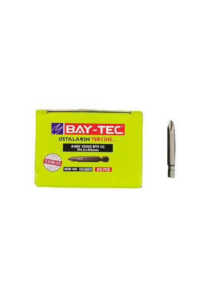 Kare Yıldız Bits Uç Ph 2X50MM (50 Parça)
