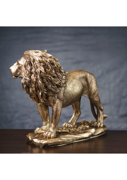 Büyük Boy Masa Üstü Aslan Biblo - Antik Renk fiyatları