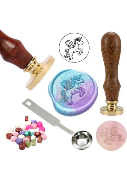 Mektup Damga Mühürü Hayat Ağacı + 30 Mühür Mumu + Metal Kaşık