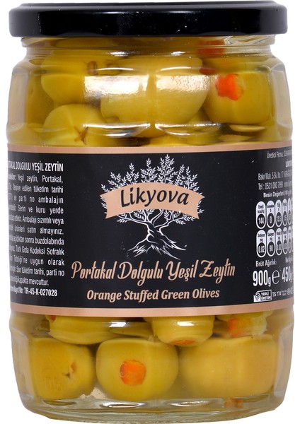 Portakal Dolgulu Yeşil Zeytin 450 gr