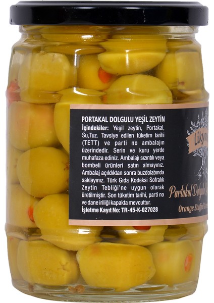 Portakal Dolgulu Yeşil Zeytin 450 gr