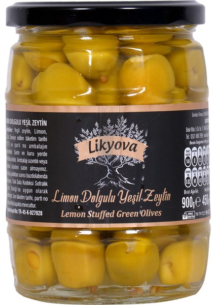 Limon Dolgulu Yeşil Zeytin 450 gr