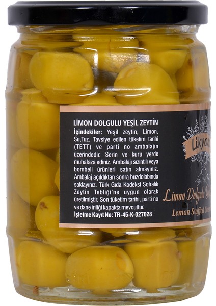 Limon Dolgulu Yeşil Zeytin 450 gr