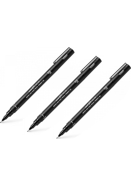 Pin Fine Line Akrilik Uçlu Teknik Çizim Kalemi 0.4 mm Siyah 3'lü