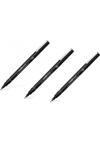 Pin Teknik Çizim Kalemi 0.8 mm Siyah 3'lü