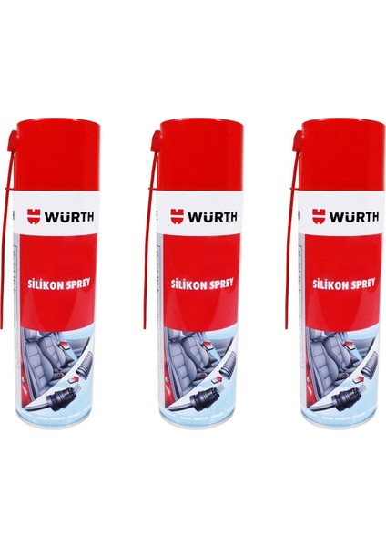 3 Adet Würth Silikon Sprey 500 ml Plastik Sesi Keser Made In Germany