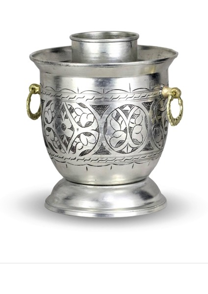 Bakır Rakı Şişelik Ehli Keyf Takımı Kalın Kalay Kaplama Keski Işlemeli