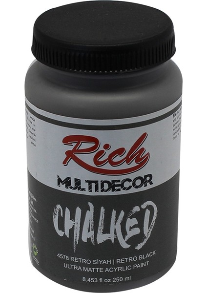 Multi Decor Chalked Akrilik Boya 250 cc Retro Siyah
