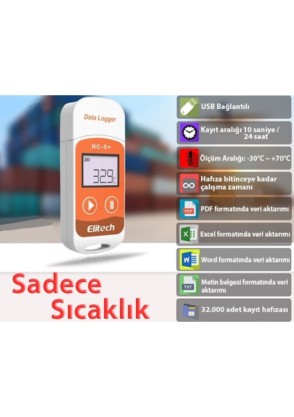 Rc-5+ Sıcaklık Kayıt Cihazı Datalogger indirimleri