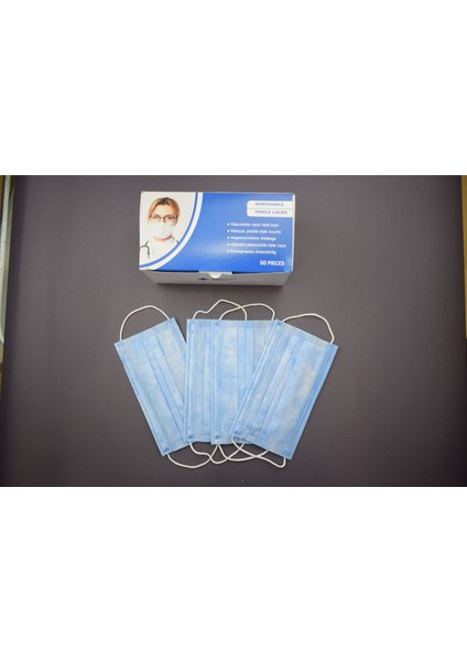 3 Katlı Telli Mavi Medikal Maske fiyatları