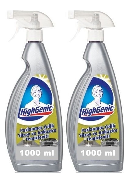 Paslanmaz Yüzey Ankastre Temizleyici 2 x 1000 ml 2 Li Set