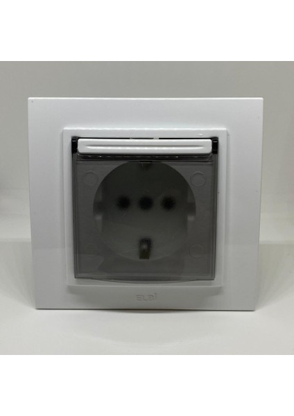 Zena Kapaklı Topraklı Priz Çerçeveli Kar Beyaz