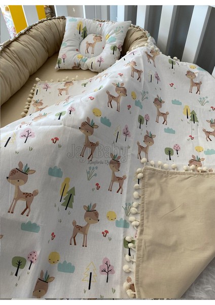 Sevimli Ceylan Lüx Tasarım Ponponlu 3'lü Babynest Set modelleri