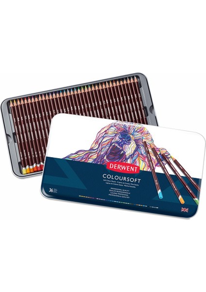 : Coloursoft : Kuru Boya Kalem Seti : 36 Renk Metal Kutu