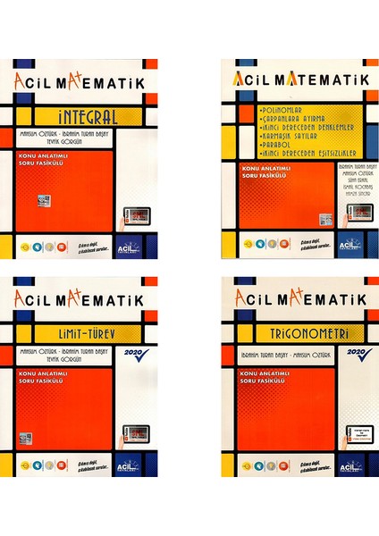 Matematik 6 Konu Tek Kitap + İntegral + Limit-Türev + Trigonometri 4 Lü Set 2020